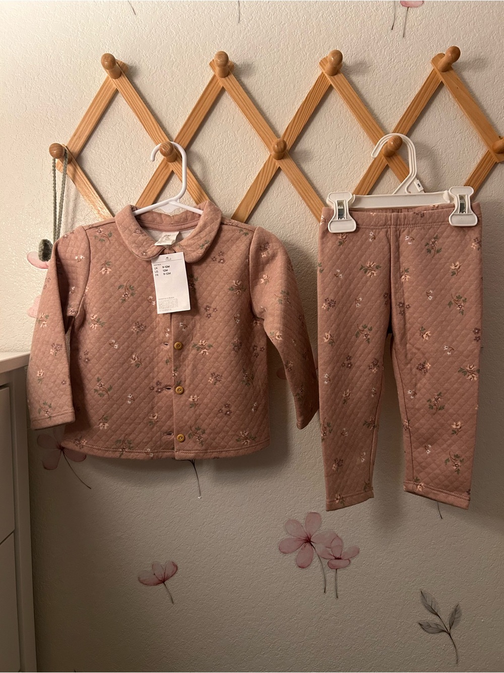 H&M Girls' Quilted Pink Floral Set - Brand: